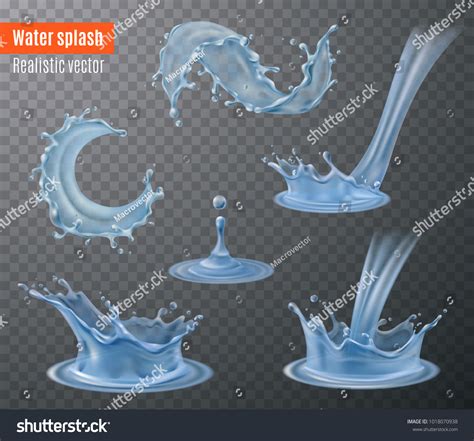 Water Splash Beautiful Realistic Images Set Stock Vector (Royalty Free ...