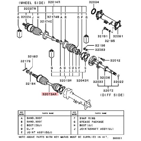 Drive Shaft Cv Joint Kit For A Mitsubishi Pajero Montero V W Buy