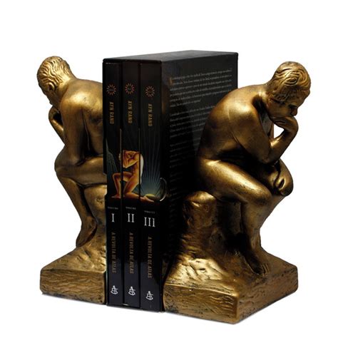 Estatueta Apoio Aparador De Livros Pensador Rodim Dourado No Elo7