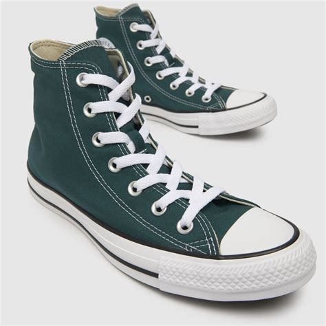 Womens Dark Green Converse All Star Hi Trainers | schuh