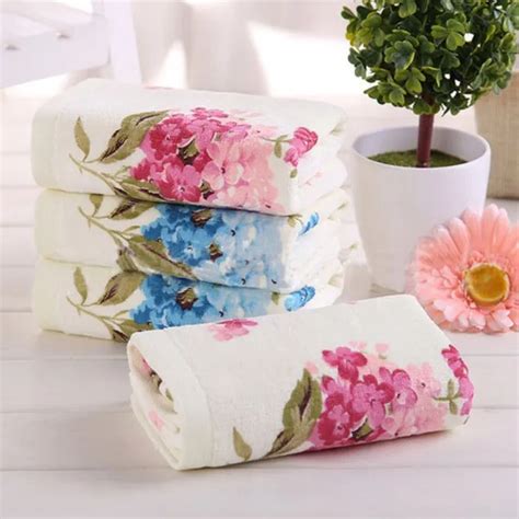 Jzgh Cm Pcs Floral Cotton Terry Hand Towels Set Patterned Printed