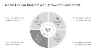 4 무료ppt다운 Circular diagram다이어그램 with Arrows for 무료ppt템플릿