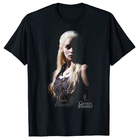 ย้อนยุคเสื้อยืด พิมพ์ลาย Game Of Thrones Daenerys Targaryen Dark Portrait สําหรับผู้ชายs 5xls