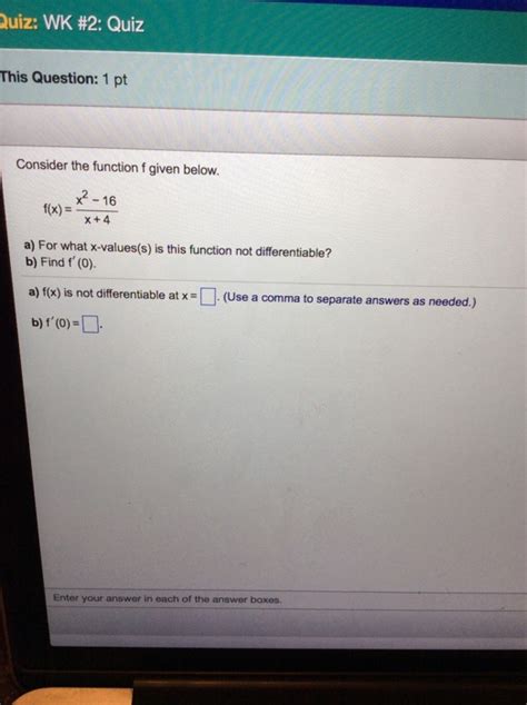 Solved Consider The Function F Given Below F X X 2