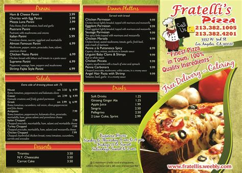 Menu - FRATELLI'S PIZZA