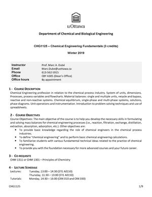 CHG1125 Fall 2021 Final Review Select Problems Université dOttawa