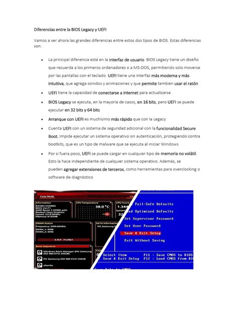 Diferencias Entre La Bios Legacy Y Uefi Pdf