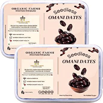 Organic Farms Seedless Omani Dates Khajoor Khajur All Natural No