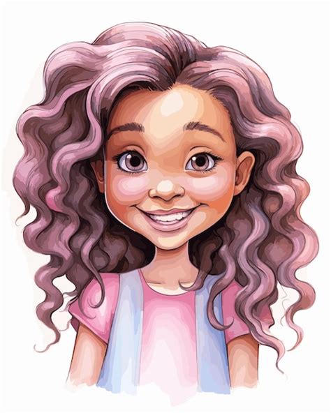 Desenho Da Menina Rosa - Um desenho de uma menina com cabelo rosa e uma camisa rosa | vetor ...