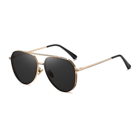 N126 Black Gold Aviator Sunglasses Alora Collection