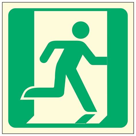 Fire Exit Right Symbol Photoluminescent Linden Signs Print