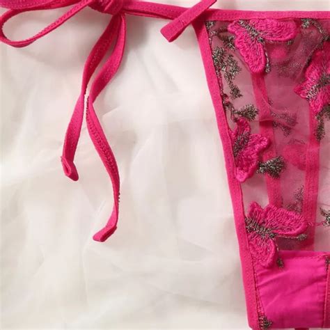 Ensemble De Lingerie Sexy En Dentelle Avec Broderie Florale Pour