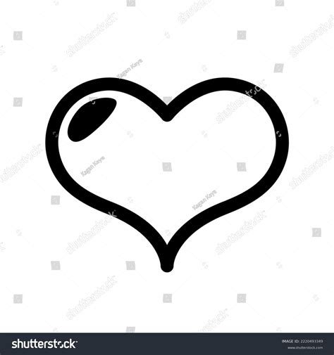 Black White Heart Symbol Sign Vector Stock Vector (Royalty Free ...