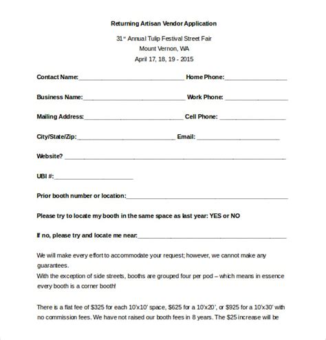 Printable Vendor Registration Form Template Printable Forms Free Online