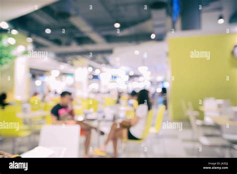 Abstract Circular Bokeh Background Of Food Court At Supermarketmall