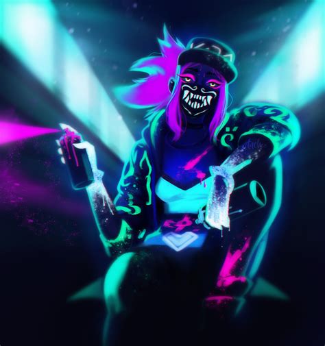 Akali Fanart Lol K da all out akali chromas