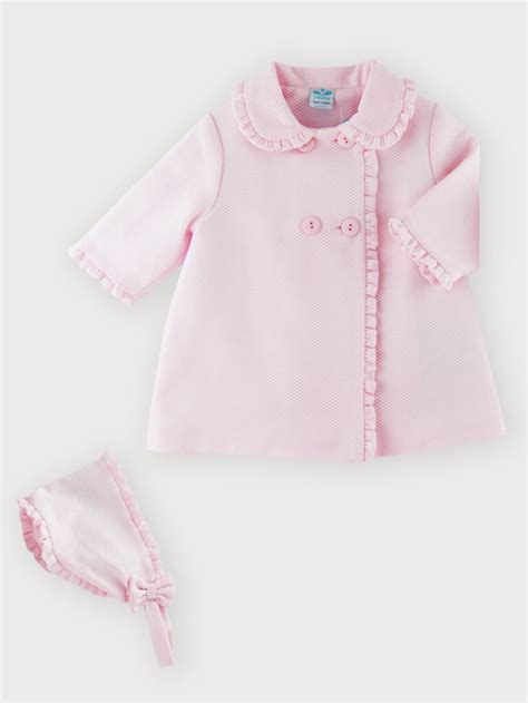 Sardon Pink Spanish Coat And Bonnet Set 429 Babyshop Glasgow Kids