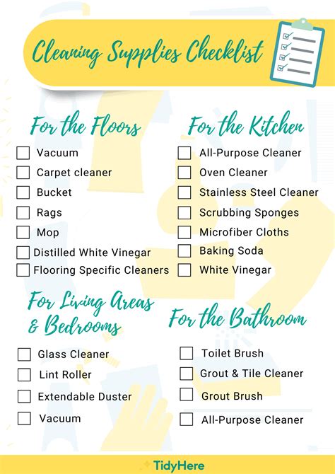 The Ultimate Cleaning Supply Checklist for a Tidy Space - TidyHere