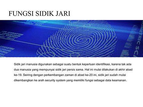 PPT Kegunaan Teknologi Sidik Jari Fingerprint PPT