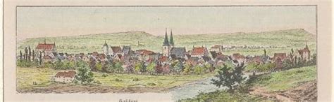 Orig kolorierter Holzstich Bayern Haßfurt 1850 Kunst Grafik