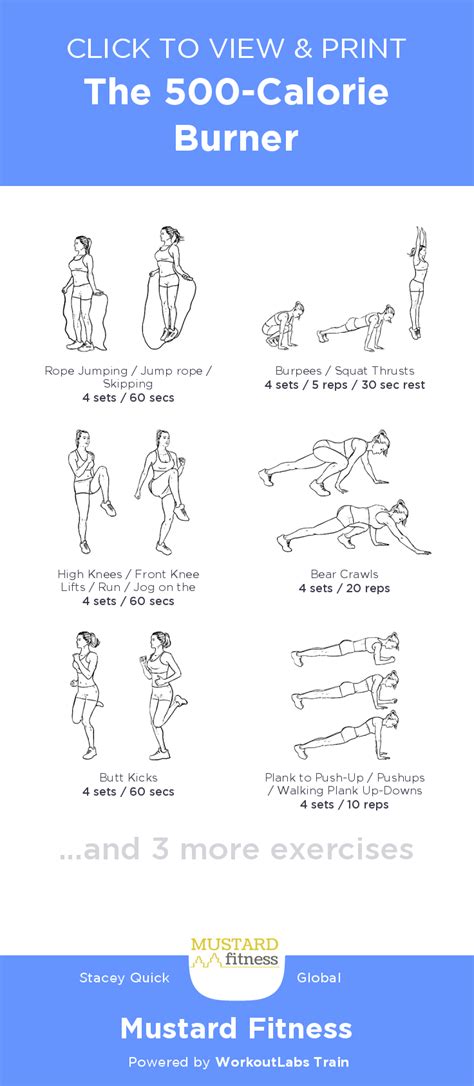 The 500 Calorie Burner Free Illustrated Workout By Stacey Quick At