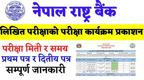 Nepal Rastra Bank Vacancy 2079 Nepal Rastra Bank Exam Date 2079 NRB