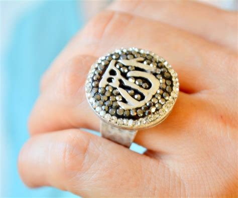 Silver Allah Ring Allah Name Ring Muslim Handmade Ring Etsy