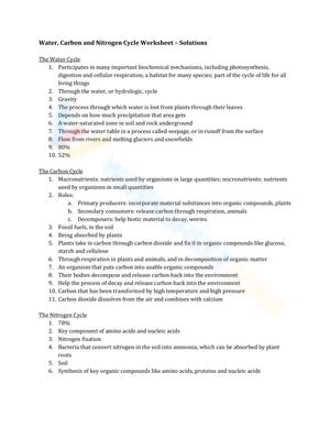 Free Integrated Science Cycles Worksheet Collection Worksheets Library