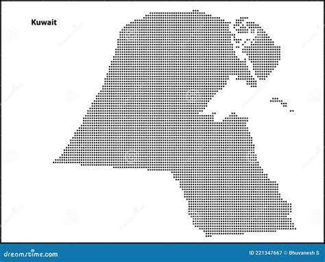 Vector Halftone Dotted Map Of Kuwait Country Stock Vector