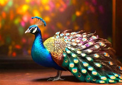 Premium Psd Peacock Vibrant Feathers Showcase Nature Beauty And