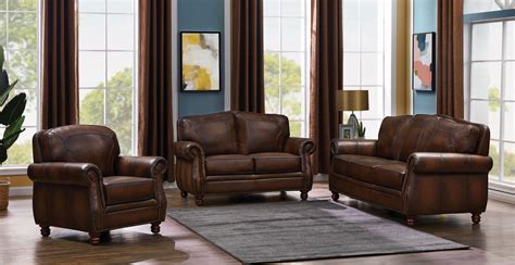 Rustic Leather Living Room Furniture