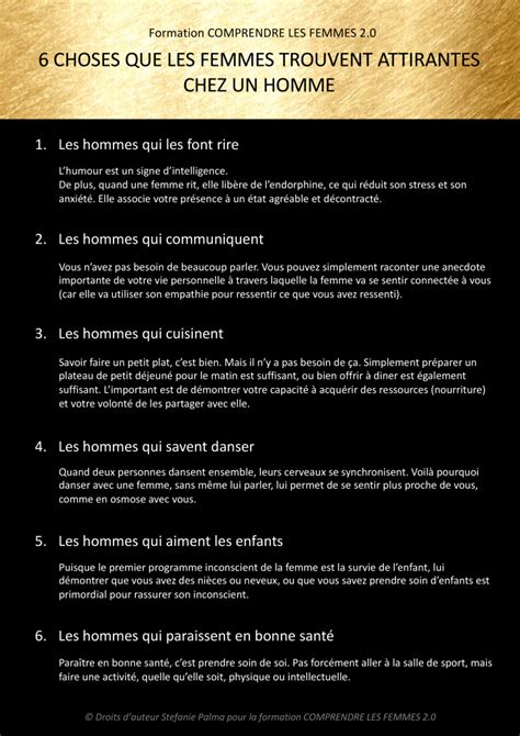 Comprendre Les Femmes Fiche Resume Choses Que Les Femmes Trouvent