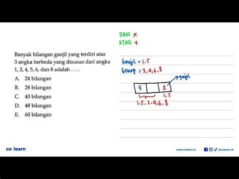 Banyak Bilangan Ganjil Yang Terdiri Atas Angka Berbeda Yang Disusun