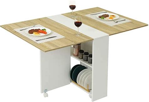 Tiptiper Folding Dining Table Versatile Dinner Table With 6 Wheels And