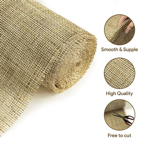 Snapklik Width Square Rattan Cane Webbing Roll Feet For