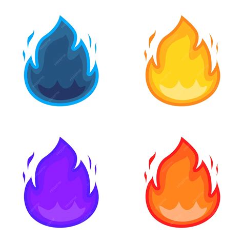 Premium Vector Set Fire 2d Illustration Design