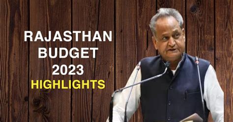 Rajasthan Budget 2023 Highlights from CM Ashok Gehlot - Jaipur Stuff