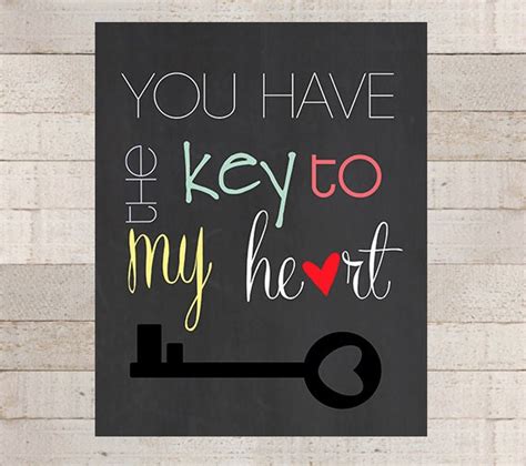 You Have The Key To My Heart Wall Art By Myhappylifedesigns