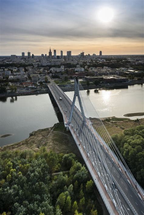 Skyline of Warsaw City, Poland Stock Image - Image of europe, light ...