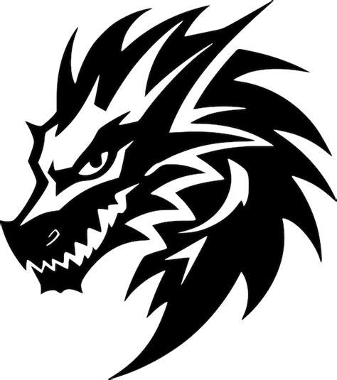 Premium Vector Dragon Black And White Vector Illustration