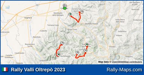 Streckenverlauf Rally Valli Oltrepò 2023 RallyeKarte de