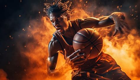 Premium AI Image | Basketball editorial dynamic photography in action