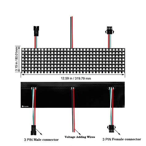 Panel Matriz De P Xeles Ws B Rgb Flexible X X Led