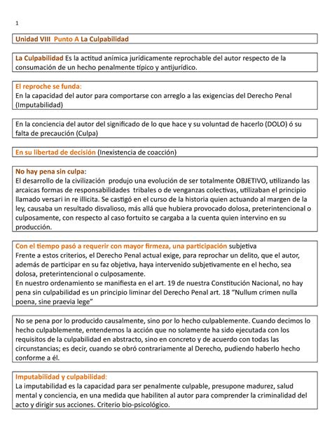 Unidad Viii Apuntes Bolilla Viii De Derecho Penal I Argentino