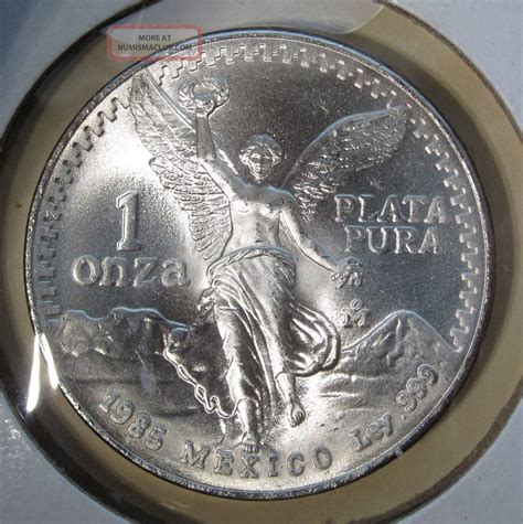 1985 Mexico Libertad 1 Onza 1 Oz. Plata Pura Silver