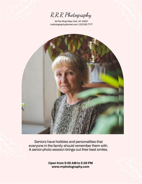 Free Senior Portrait Pricing Guide Template to Edit Online