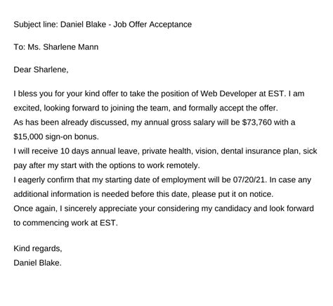 How To Respond To A Job Offer Via An Email Samples Resumes Bot