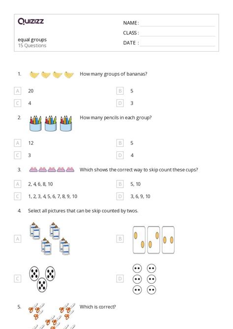 50 Multiplication As Equal Groups Worksheets For Kindergarten On Quizizz Free And Printable