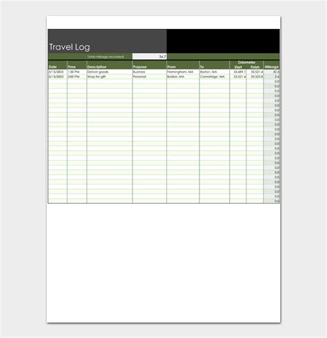 40 Travel Log Templates 100 Free Word Excel Pdf