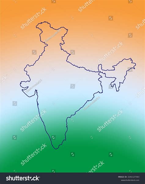 India Outline Map Flag Color Background Stock Vector (Royalty Free ...